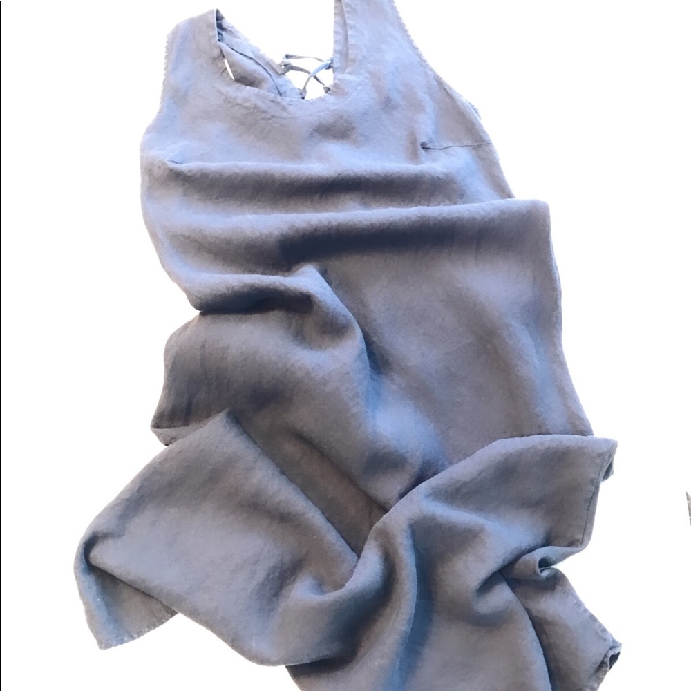 Lavinia Temple Blue Italian linen dress L